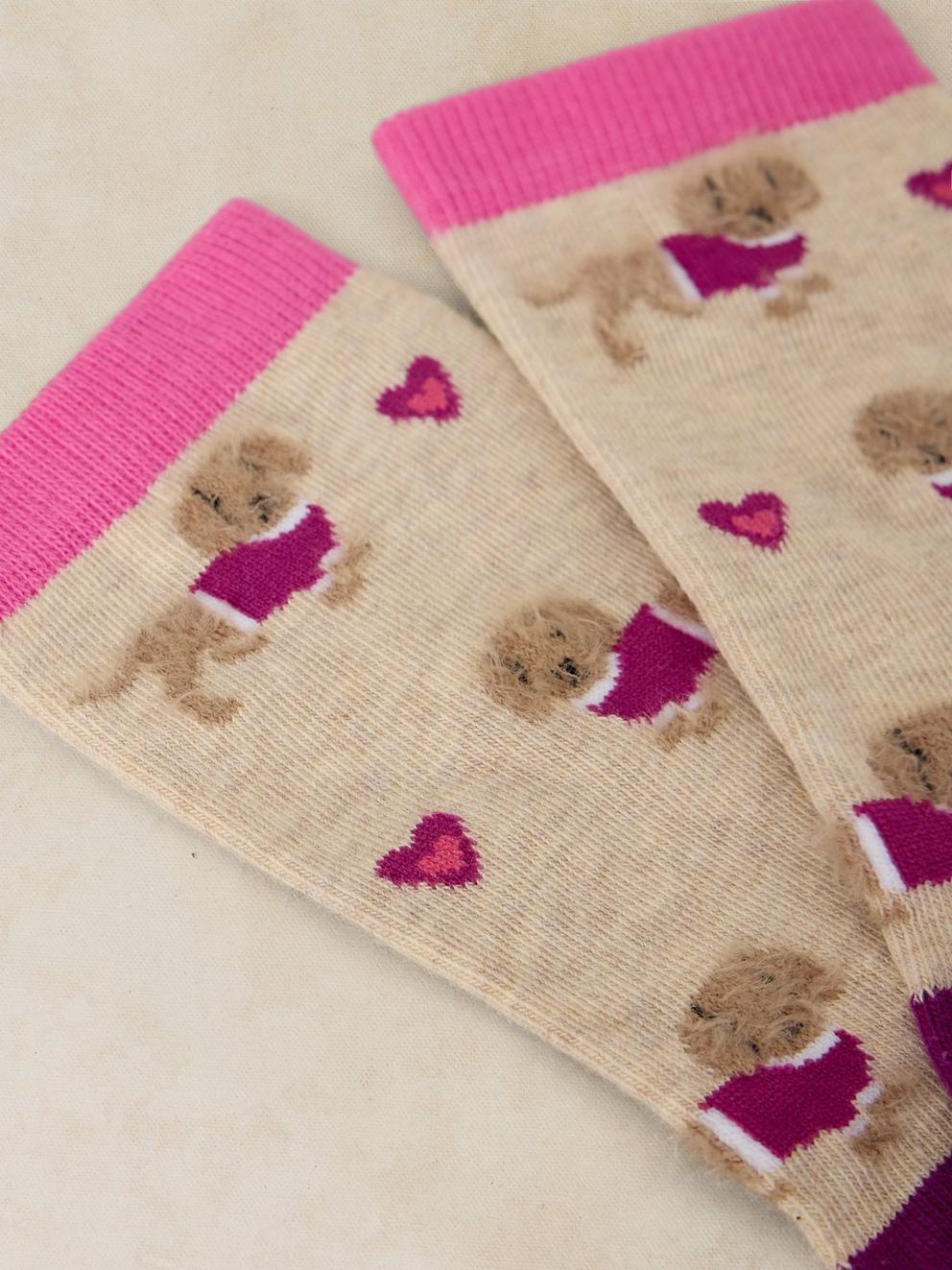 FLUFFY SAUSAGE DOG ANKLE SOCK