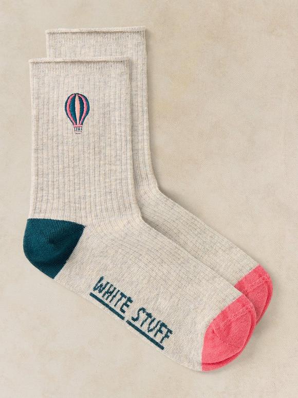 HOT AIR BALLOON EMB ANKLE SOCK
