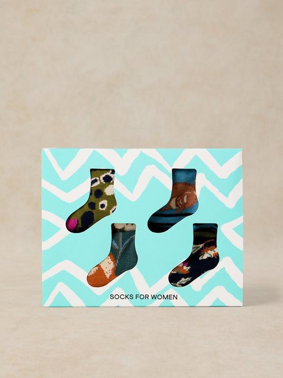 4PK GARDEN ANIMAL SOCKS