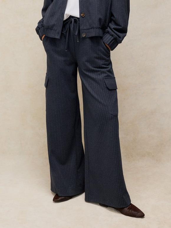 TEAGAN STRIPE WIDE LEG TROUSER