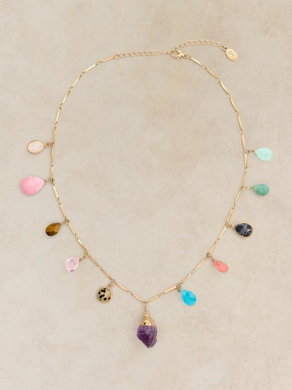 SEMIPRECIOUS CHARM NECKLACE