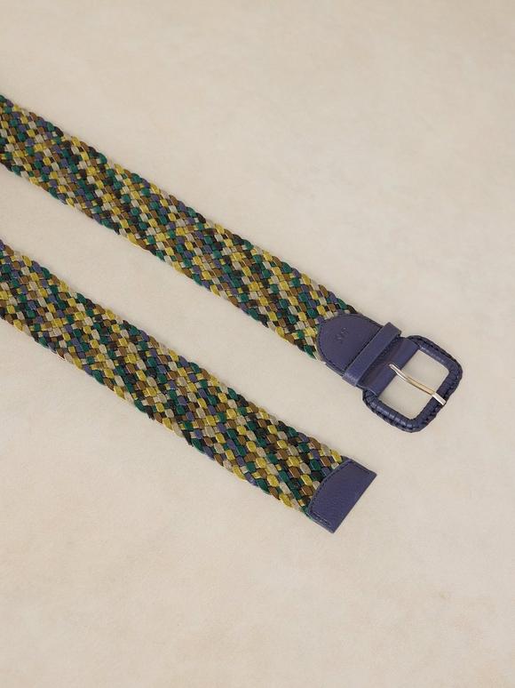 LEATHER WIDE WEAVE BELT
