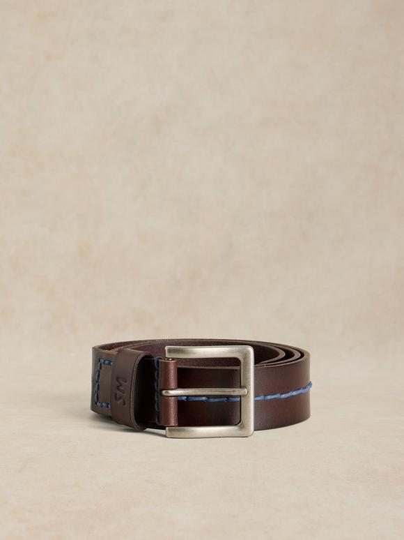 CHUNKY STITCH LEATHER BELT
