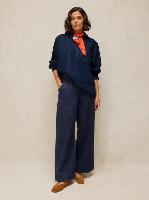 SAGE LONGLINE DENIM TUNIC