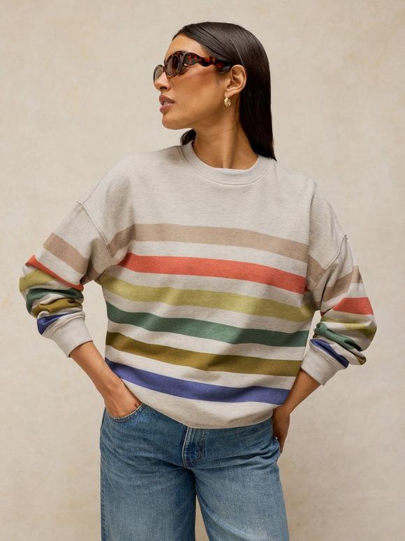 CLEO LONGLINE STRIPE SWEAT