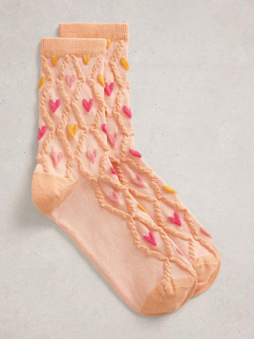 Textured Heart Ankle Sock
