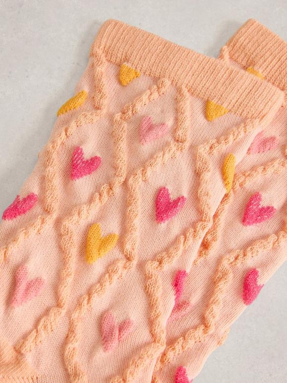 Textured Heart Ankle Sock