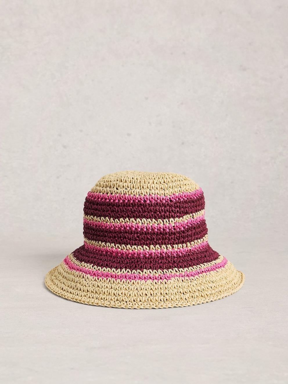 Crochet Striped Bucket Hat