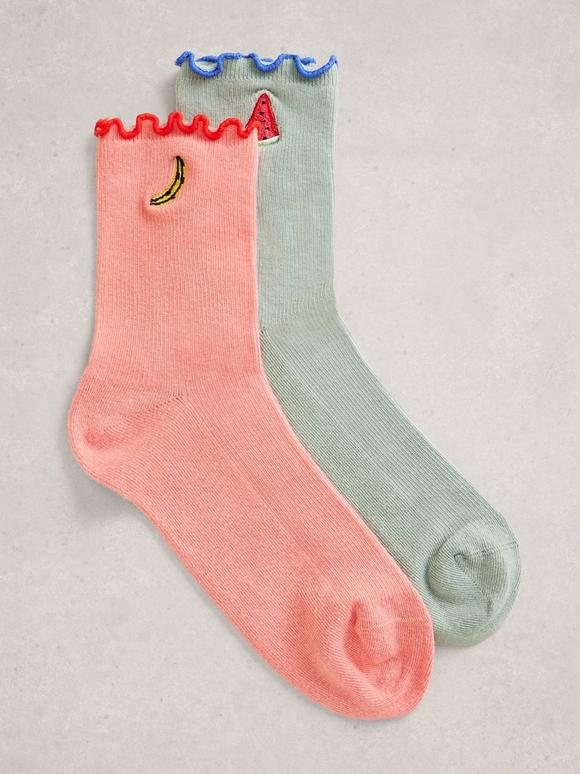 2PK Fruit Ankle Socks