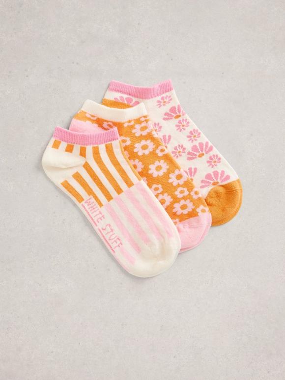 3PK Flower Pack Trainer Socks