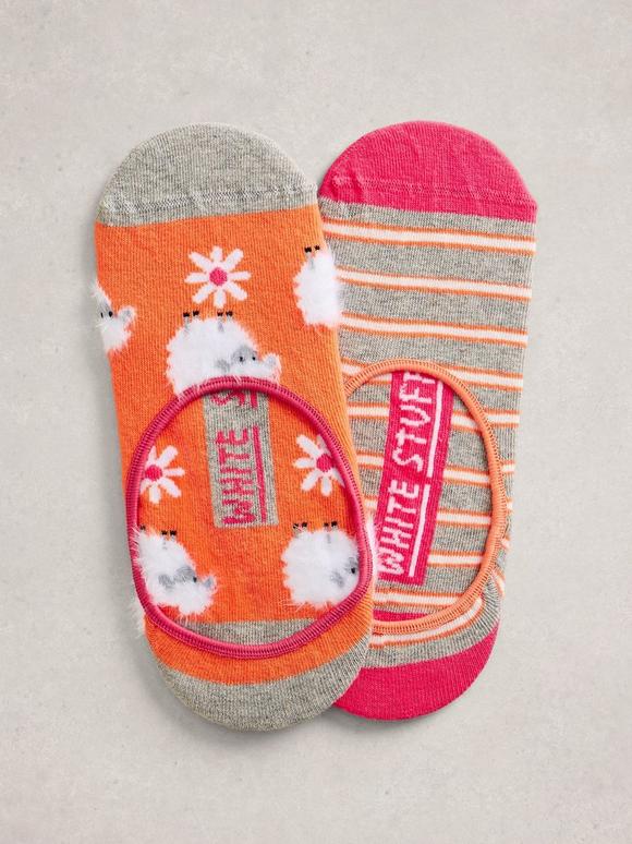 2PK Fluffy No Show Socks