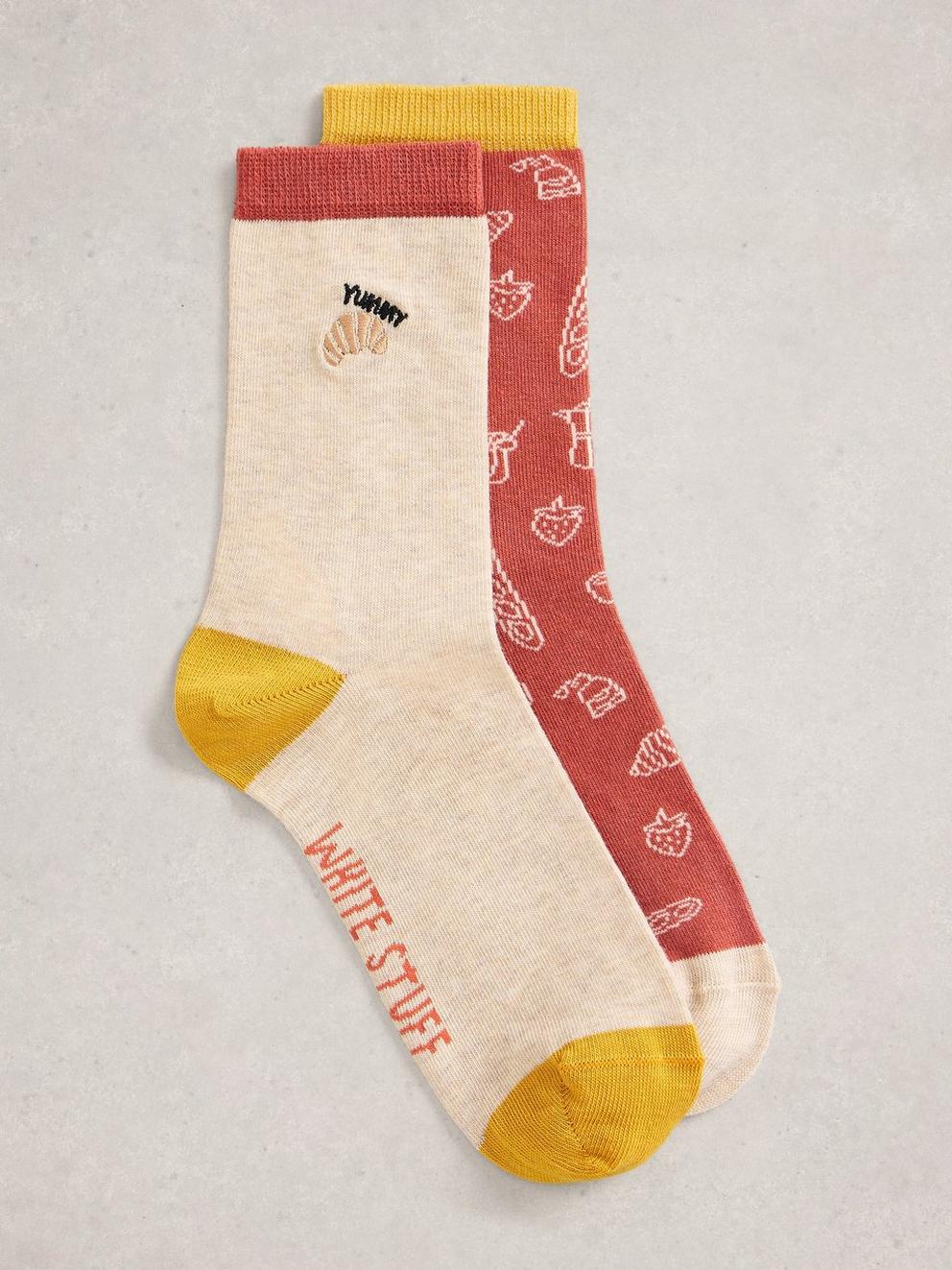 2PK Breakfast Ankle Socks