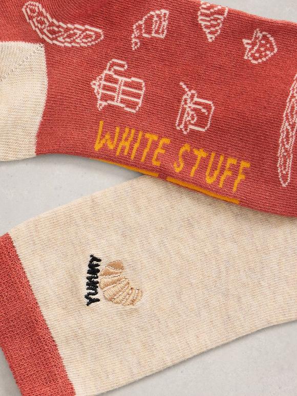 2PK Breakfast Ankle Socks