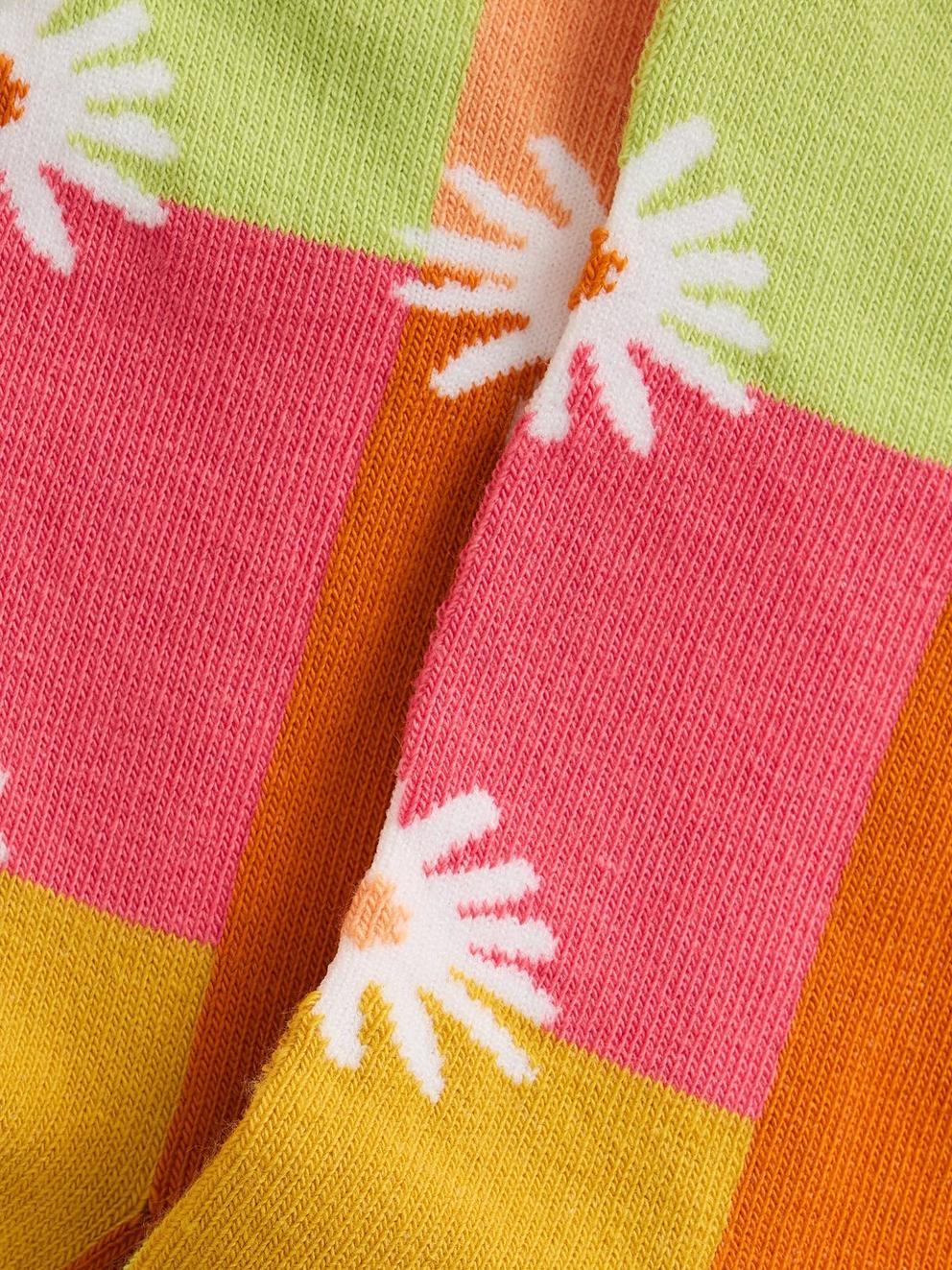 Colourblock Flower Ankle Sock