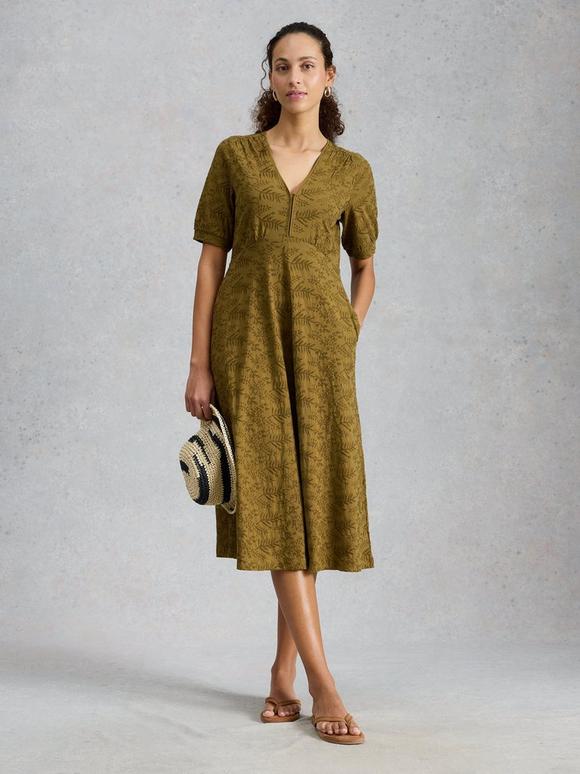 Megan Embroidered Jersey Dress