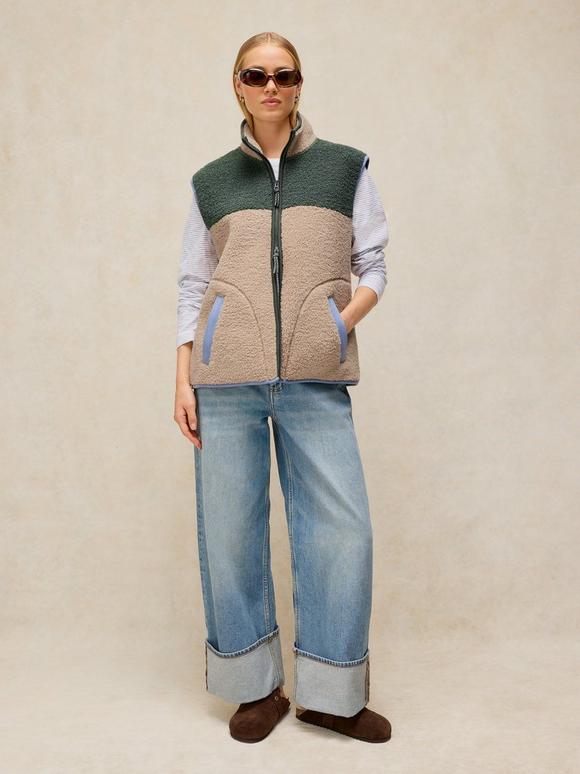 BORG ZIP THROUGH GILET