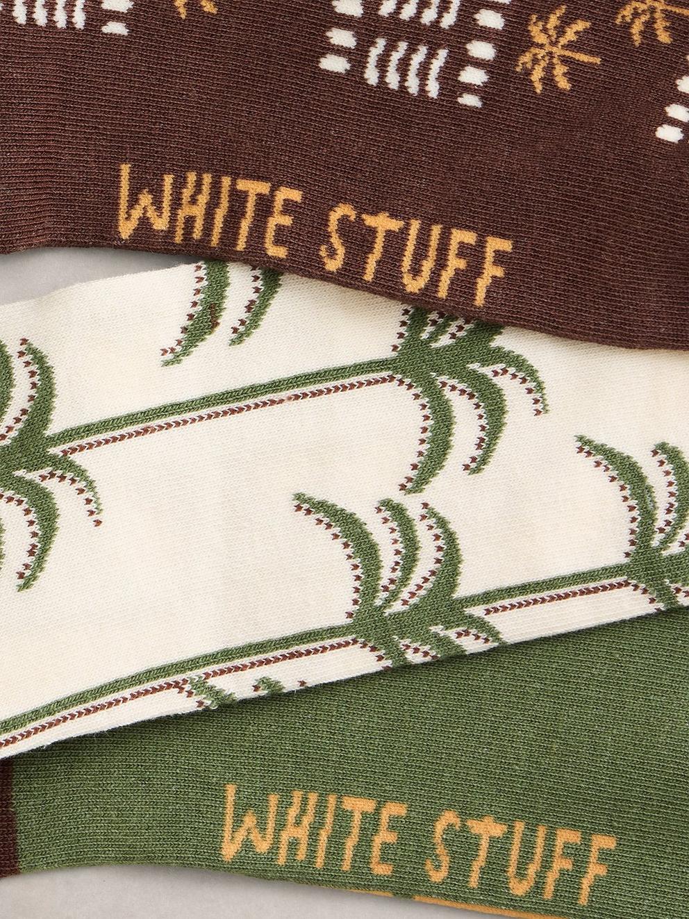 2PK Palm Print Ankle Socks