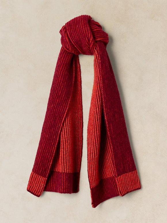 TWO TONE RIBBED SCARF