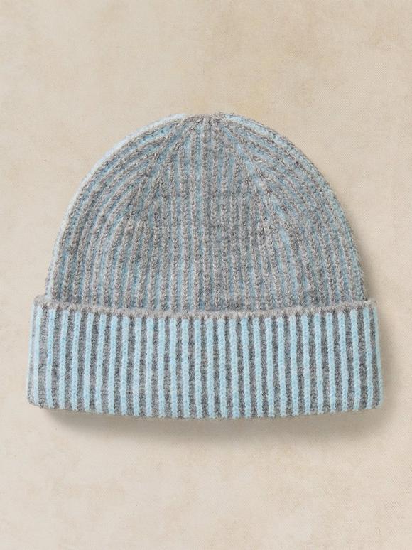TWO TONE RIBBED BEANIE