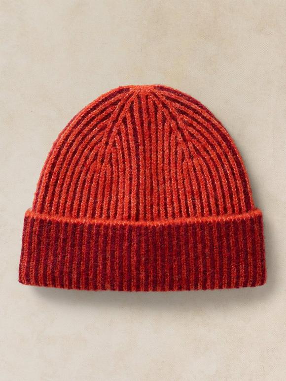 TWO TONE RIBBED BEANIE