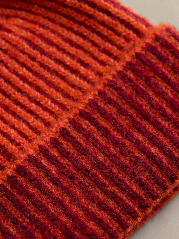 TWO TONE RIBBED BEANIE