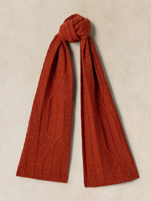NEP CABLE KNITTED SCARF