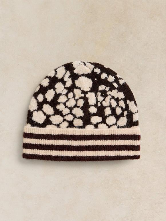 JACQUARD ANIMAL PATTERN BEANIE