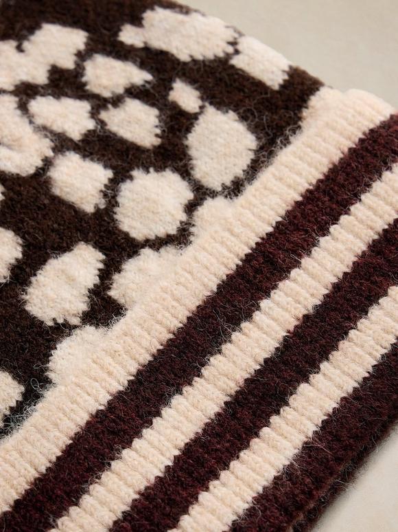 JACQUARD ANIMAL PATTERN BEANIE