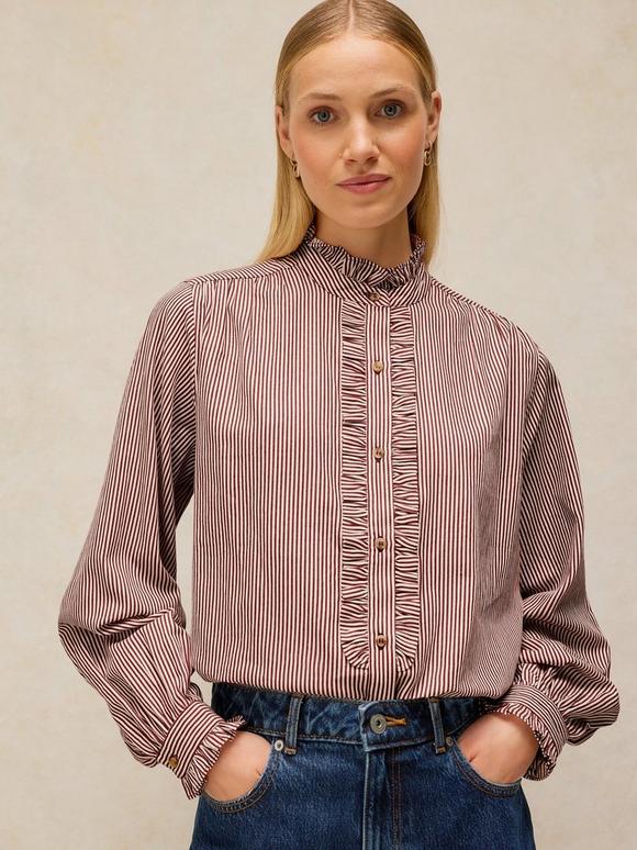 FRILL NECK SHIRT