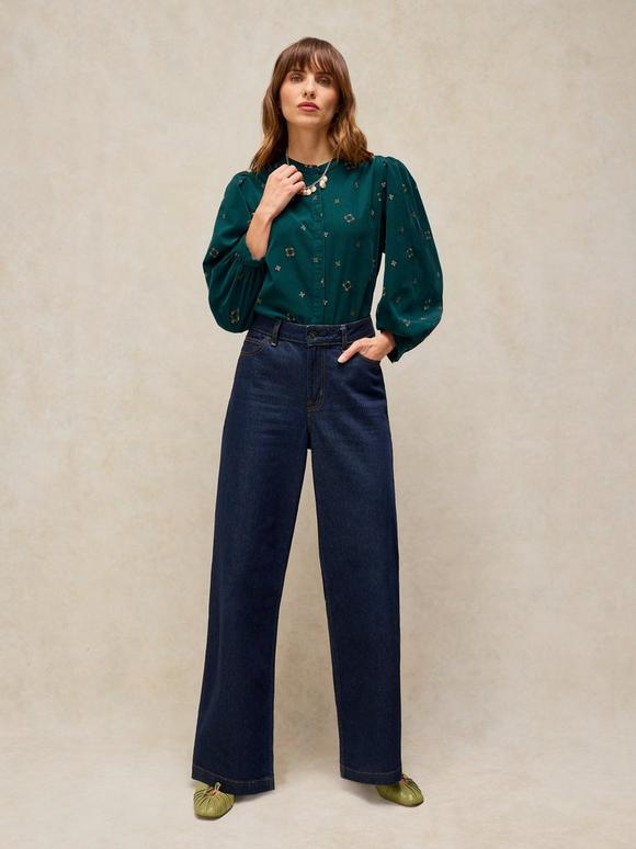 LANA EMBROIDERED CORD TOP
