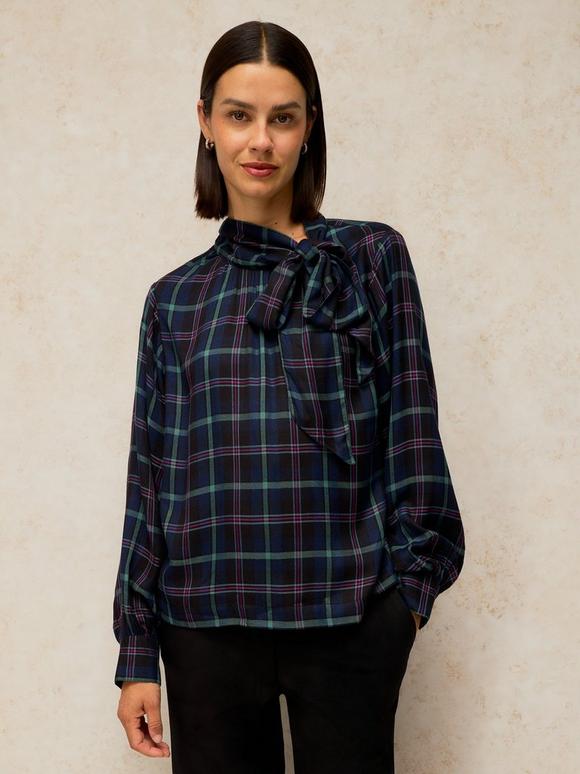 FLEUR TIE NECK TOP