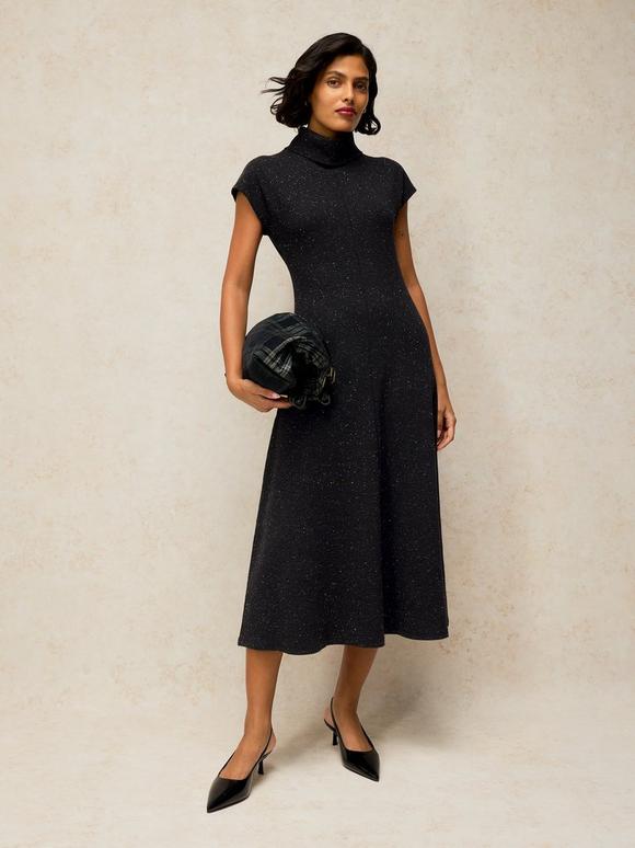 RUBY ROLL NECK SPARKLE DRESS