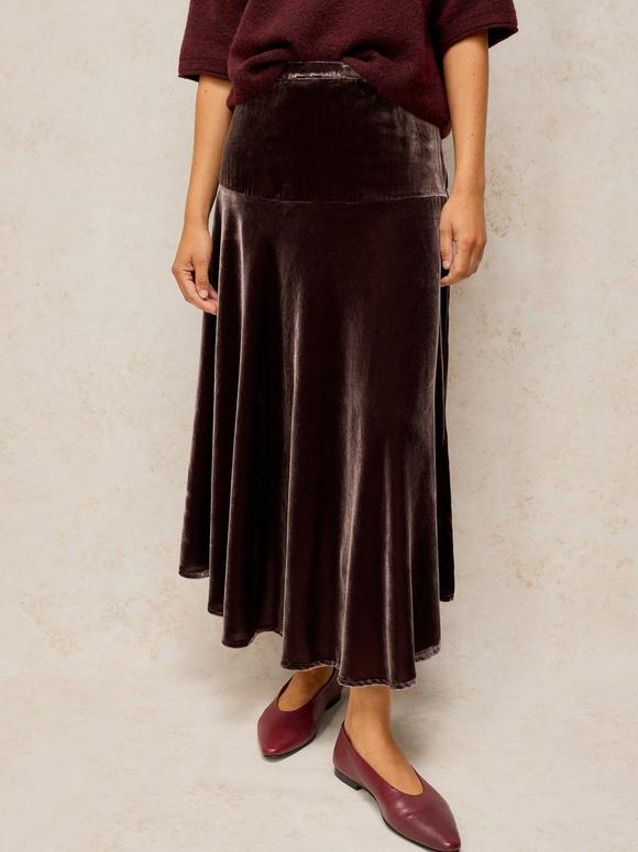 GIANNA VELVET MIDI SKIRT