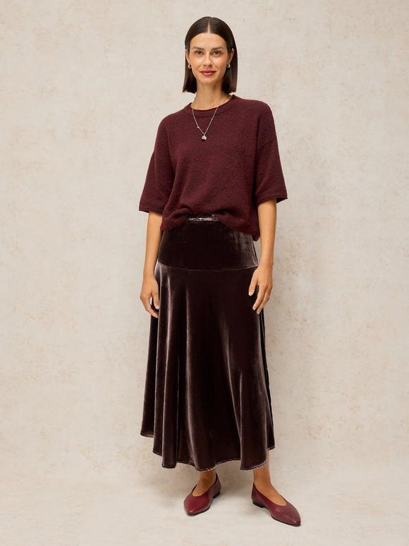 GIANNA VELVET MIDI SKIRT