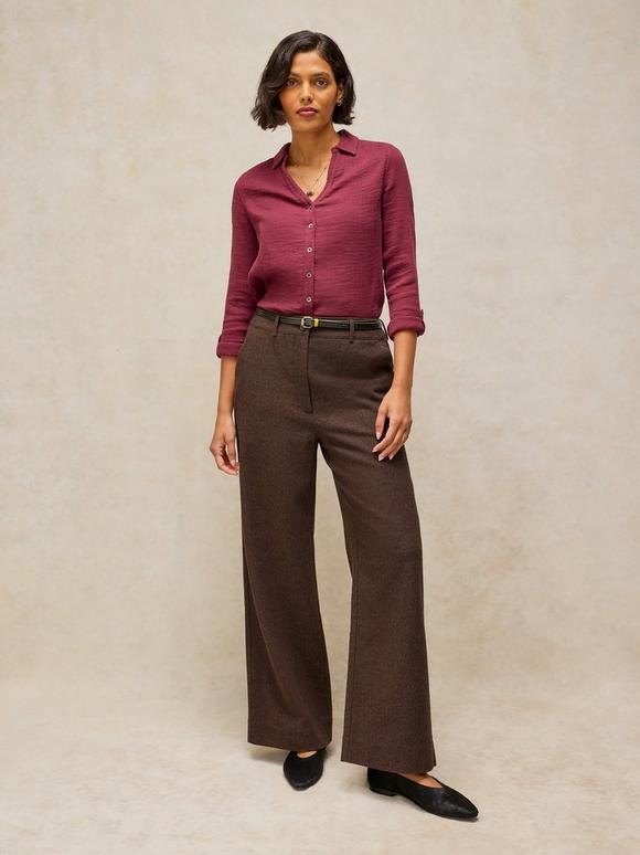 BELLE TWEEDY WIDE LEG TROUSER