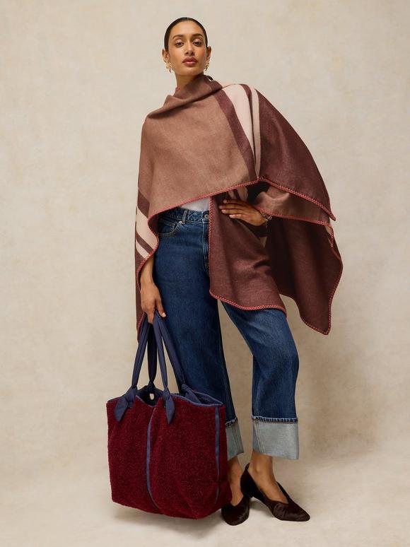 STRIPE DETAIL PONCHO