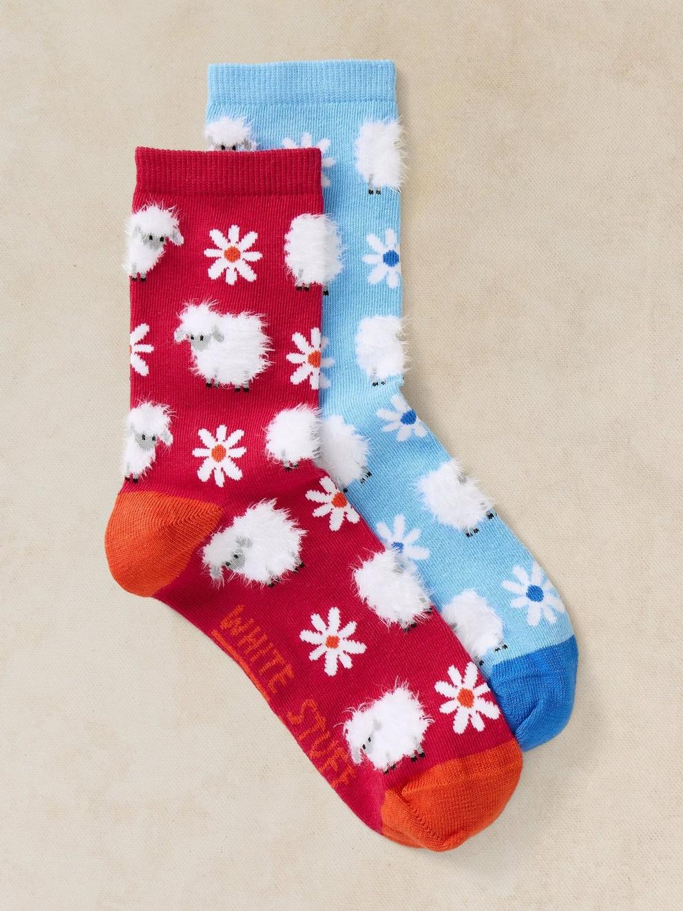 2PK FLUFFY SHEEP ANKLE SOCKS