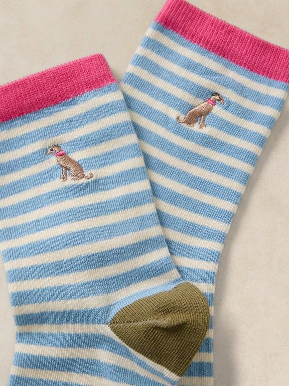 DOG EMBROIDERY ANKLE SOCK
