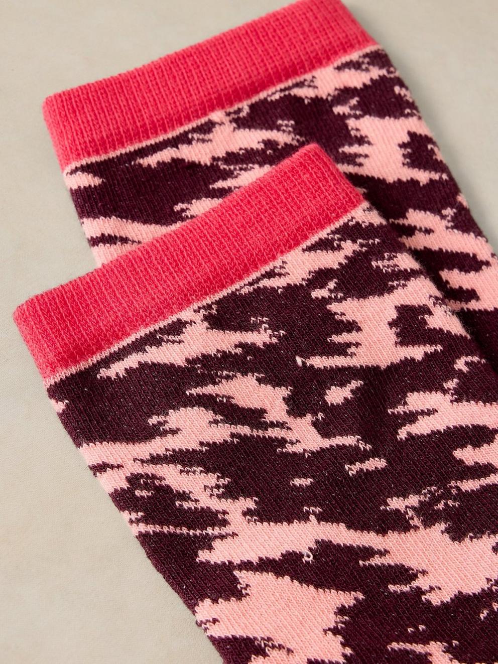 HOUNDSTOOTH PRINT ANKLE SOCK