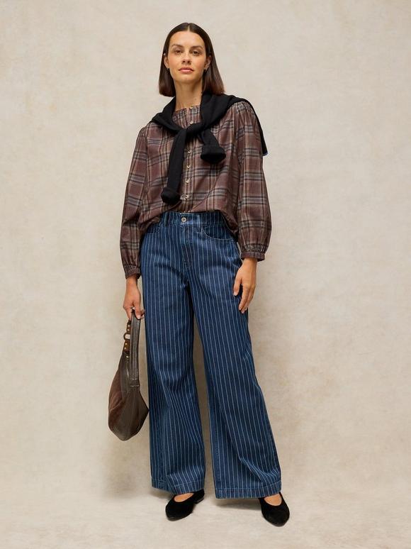 AYLA STRIPE WIDE LEG JEAN