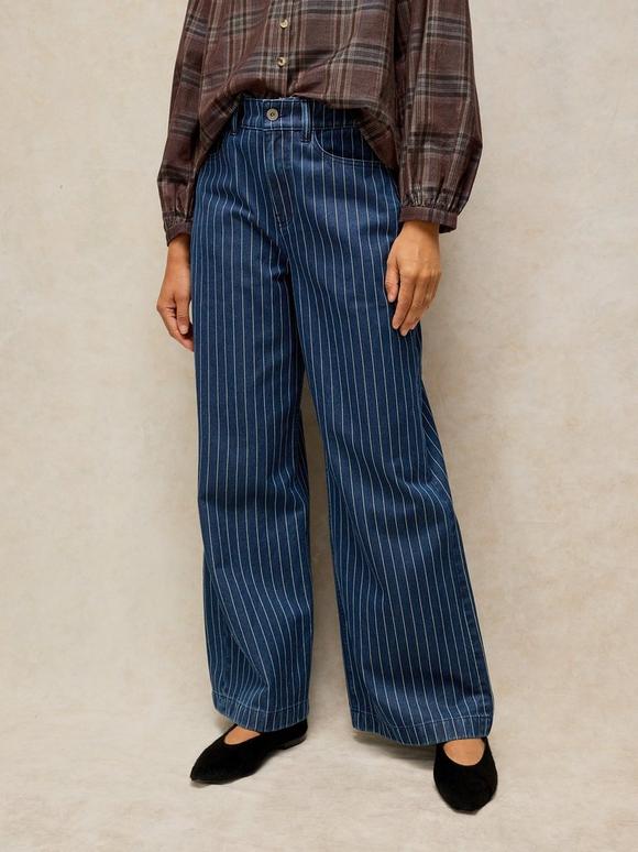 AYLA STRIPE WIDE LEG JEAN