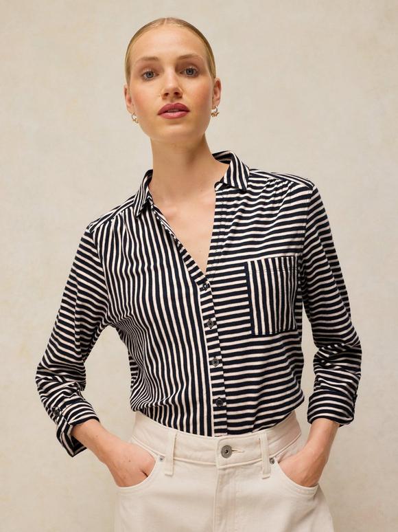 ANNIE STRIPE JERSEY SHIRT