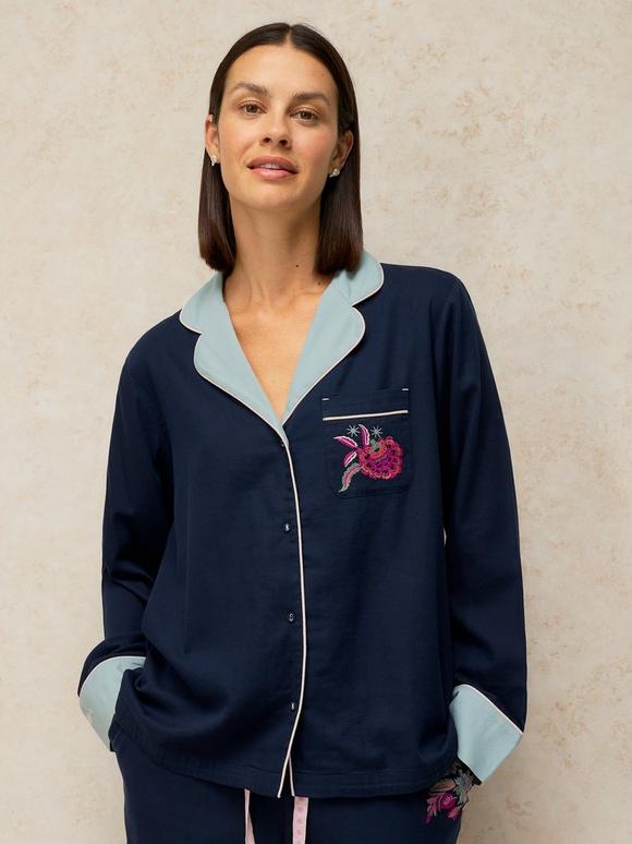 EMBROIDERED NINA PJ SHIRT