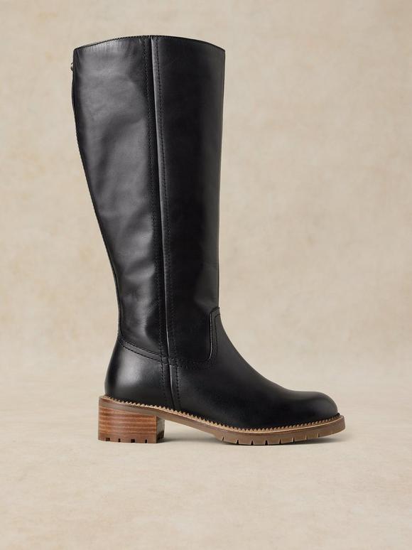 WIDE FIT LEATHER SERENA BOOT