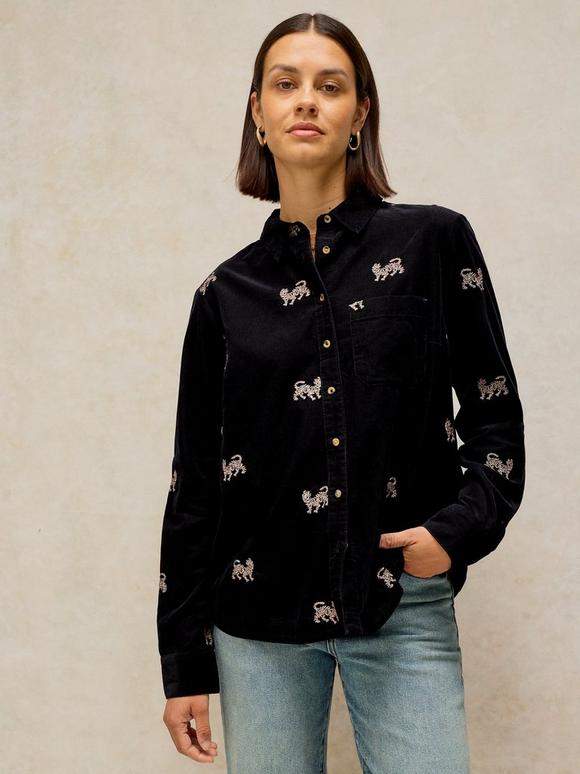 LIBBY EMBROIDERED CORD SHIRT