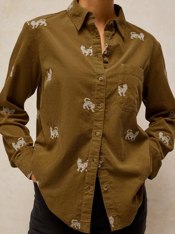 LIBBY EMBROIDERED CORD SHIRT