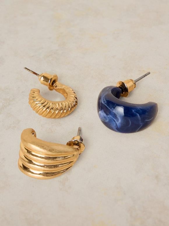 3PK HOOP EARRINGS