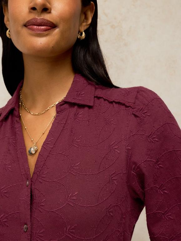 REEGAN EMBROIDERY JERSEY DRESS