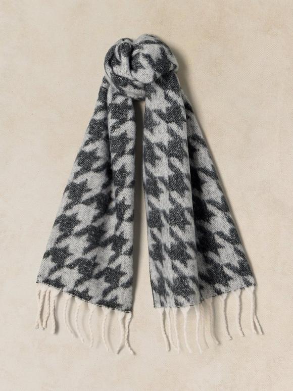 HOUNDSTOOTH BRUSHED SCARF