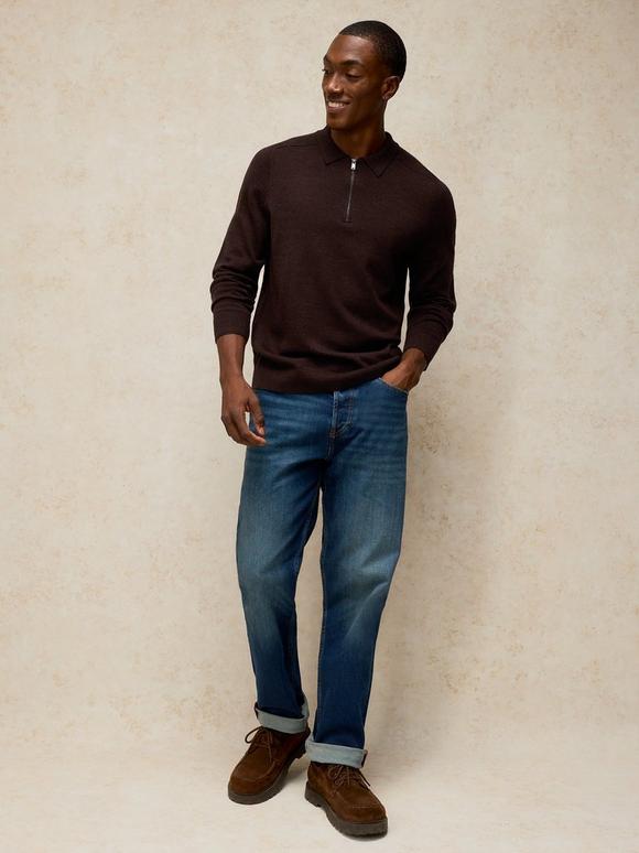 CONWAY LS MERINO ZIP POLO
